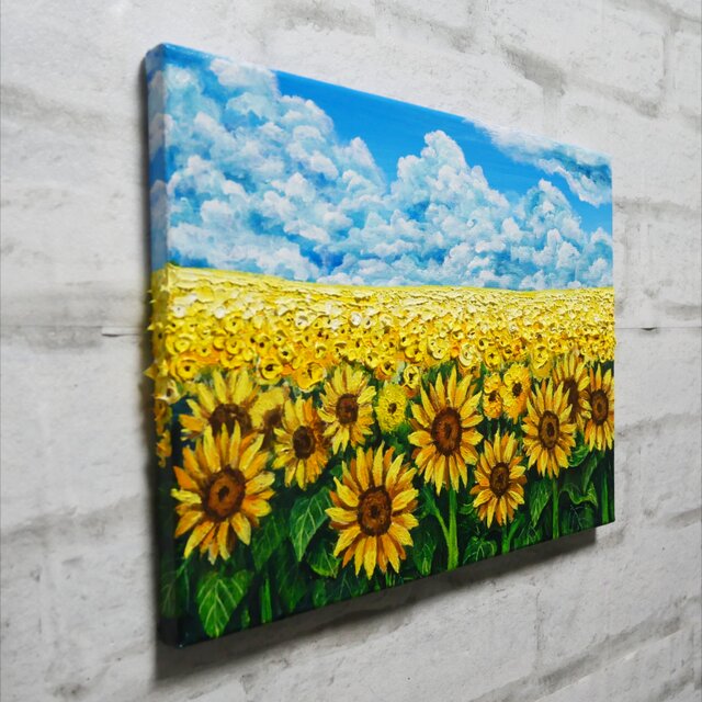 油絵【夏の向日葵畑】 | iichi 日々の暮らしを心地よくする