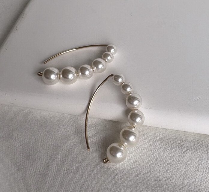 14kgf pearl marquise マーキスピアス クリスタルパール | iichi 日々