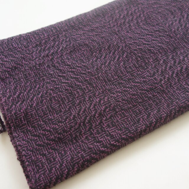 手織りカシミアストール・・パープルの薔薇