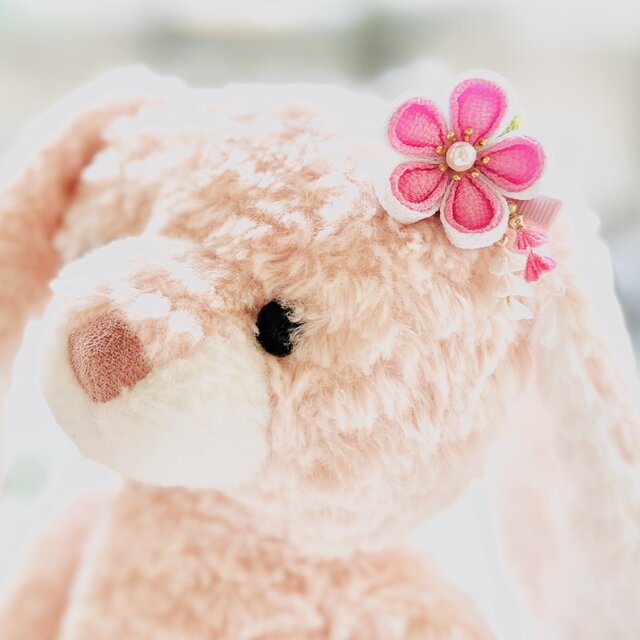 つまみ細工のミニ髪飾り 小さめ ベビー キッズ 紫 ピンク 水色 お