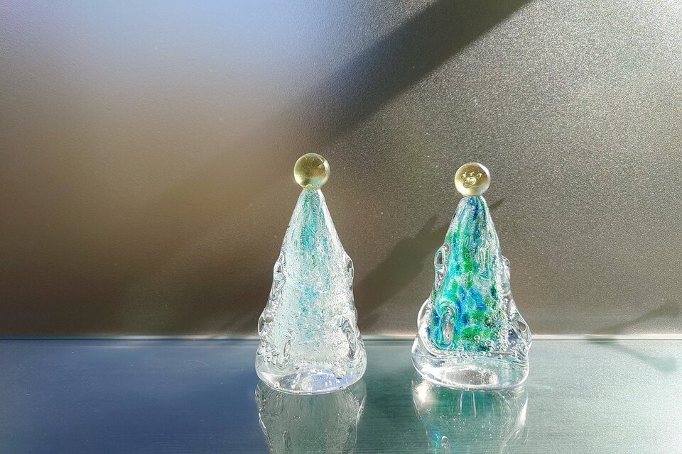 ガラスのクリスマスツリー　blueペアちゃん