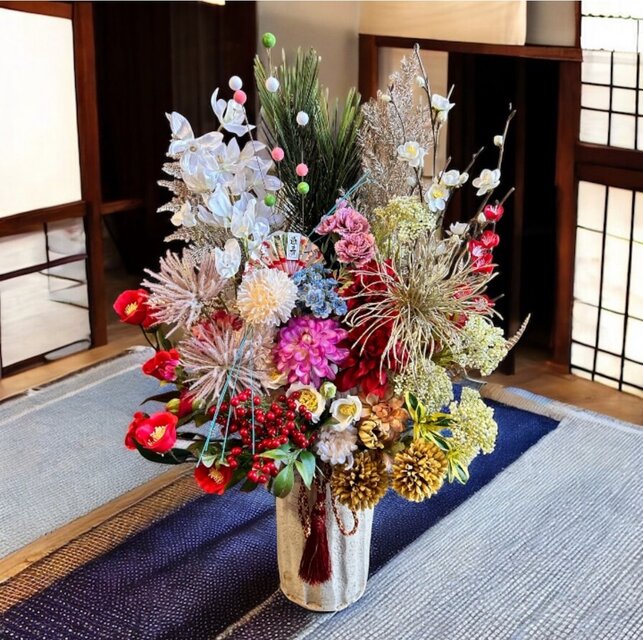 光触媒　人工観葉植物　ウォールグリーン　フェイクグリーン　正月アレンジ8053 光触媒 人工観葉植物 ウォールグリーン フェイクグリーン 正月アレンジ