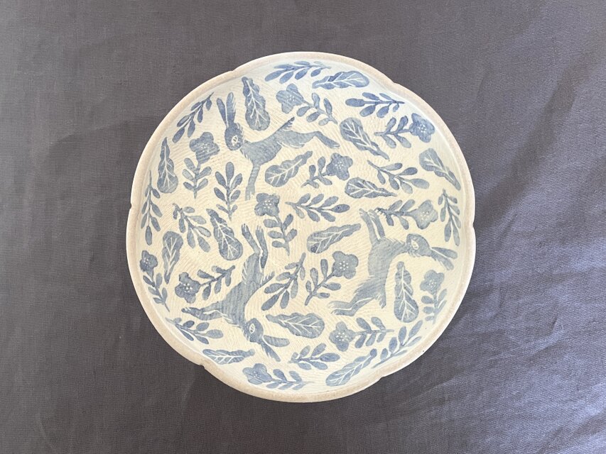 「野あそび　輪花鉢」