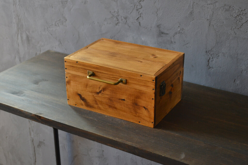 0310mito　国産ひのきのトランクBOX　木製ケース　Lサイズ　AG丸
