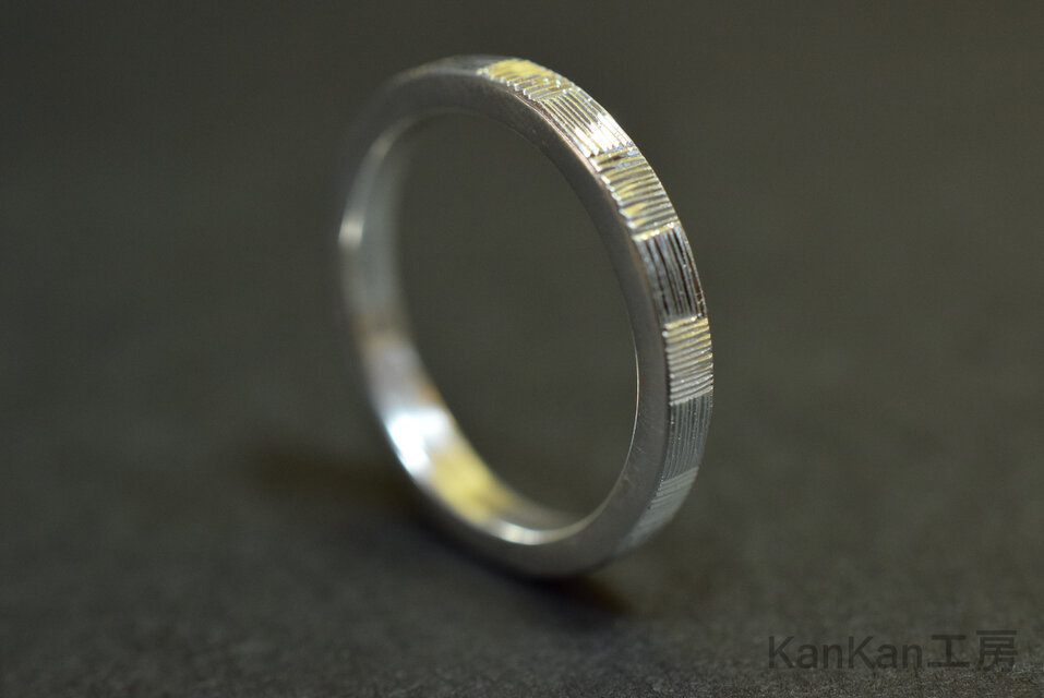 SVリング｜市松・1列｜平打ち・幅(約)2.5㎜