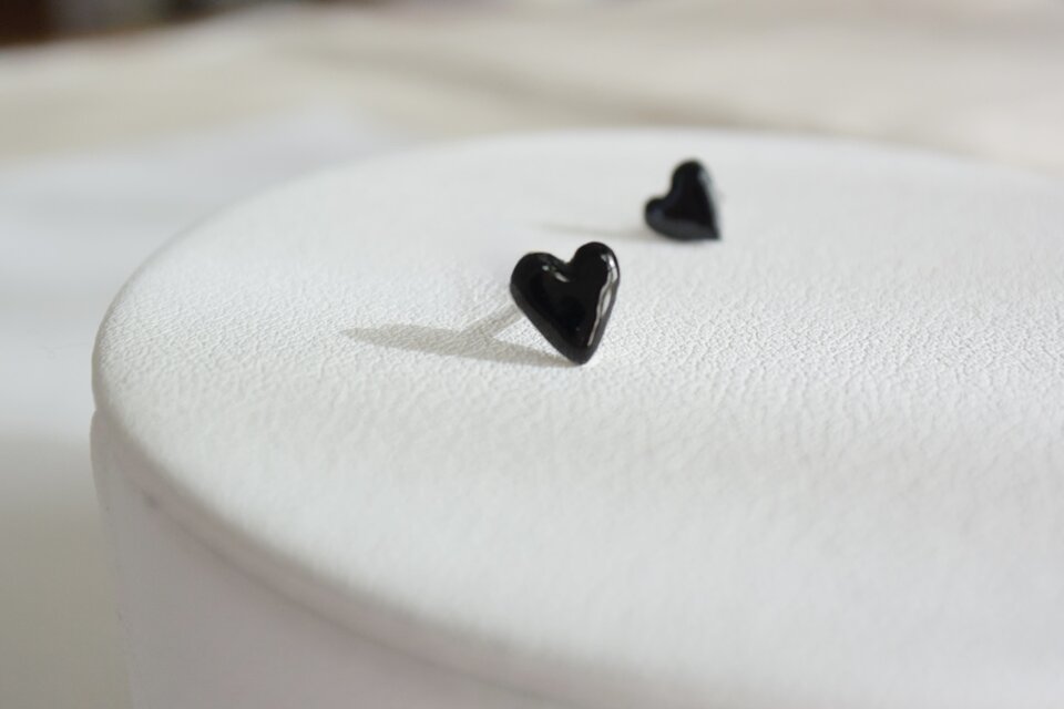 七宝焼｜ハート　ブラック