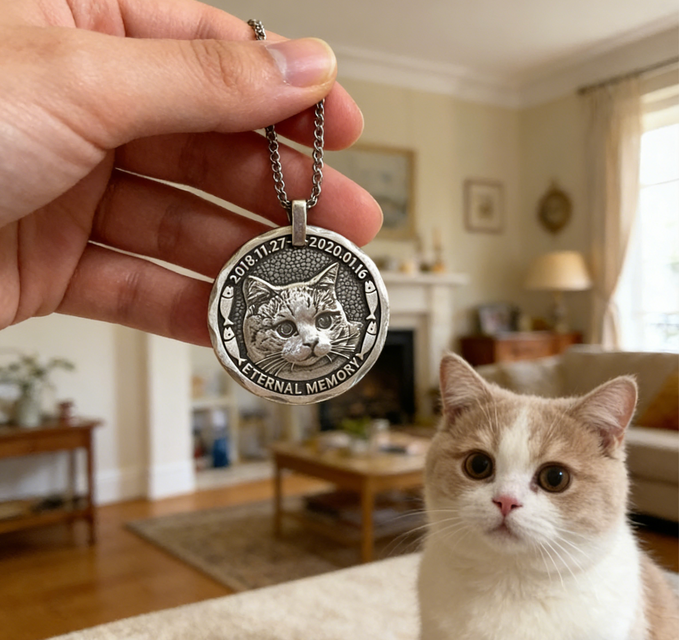 ペット ネックレス オーダーメイド、ペット 似顔絵 ジュエリー 猫好き