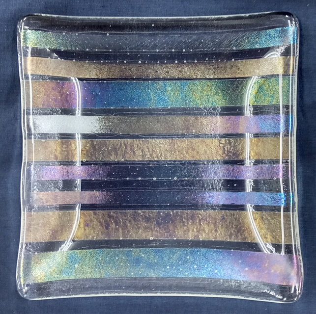 キラキラシックな縞模様の皿ＳＤ６００