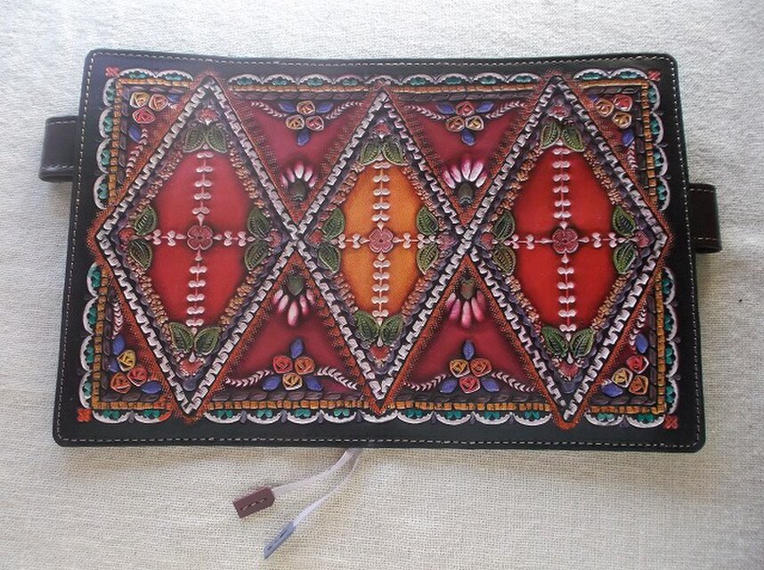 ほぼ日手帳対応 牛革文庫サイズ手帳カバー 刻印＆拭き染め | iichi