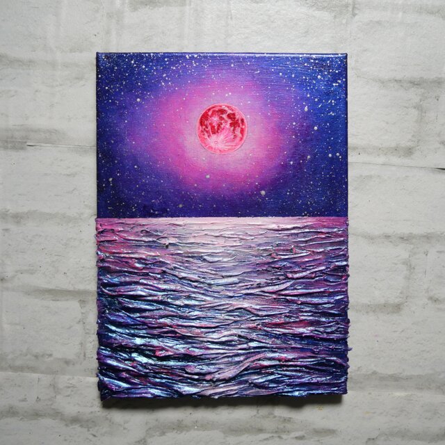 油絵 【ストロベリームーン】