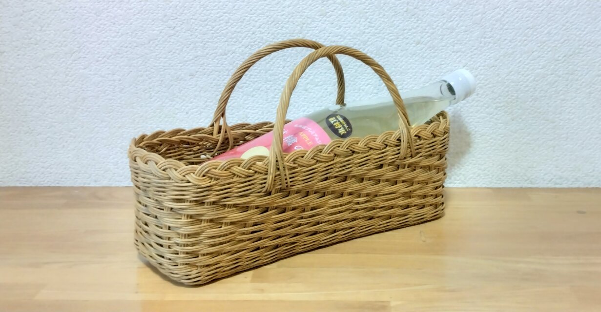 ワインを入れたりしたら素敵な籐かご♡北海道　十勝バスケット90