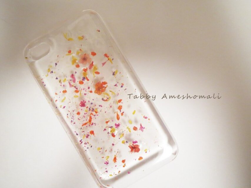 在庫処分【半額以下】iPhone4,4Sｹｰｽ カラフルブーケ