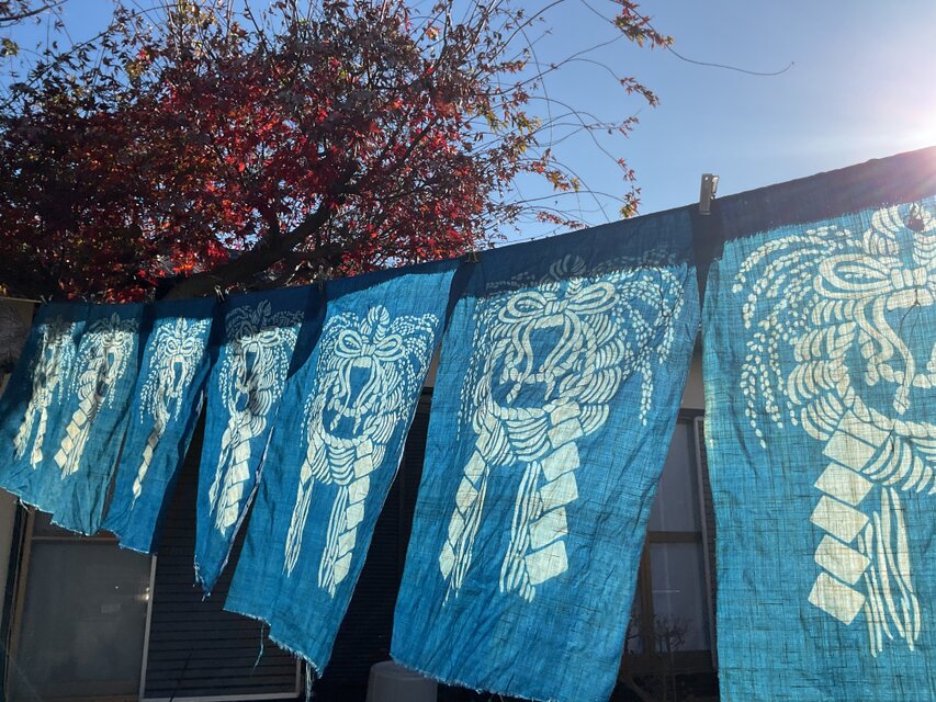 藍染 正月飾り しめ縄 暖簾 | iichi 日々の暮らしを心地よくする