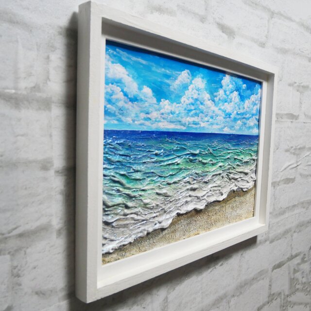 油絵【真夏の海】 | iichi 日々の暮らしを心地よくするハンドメイドや