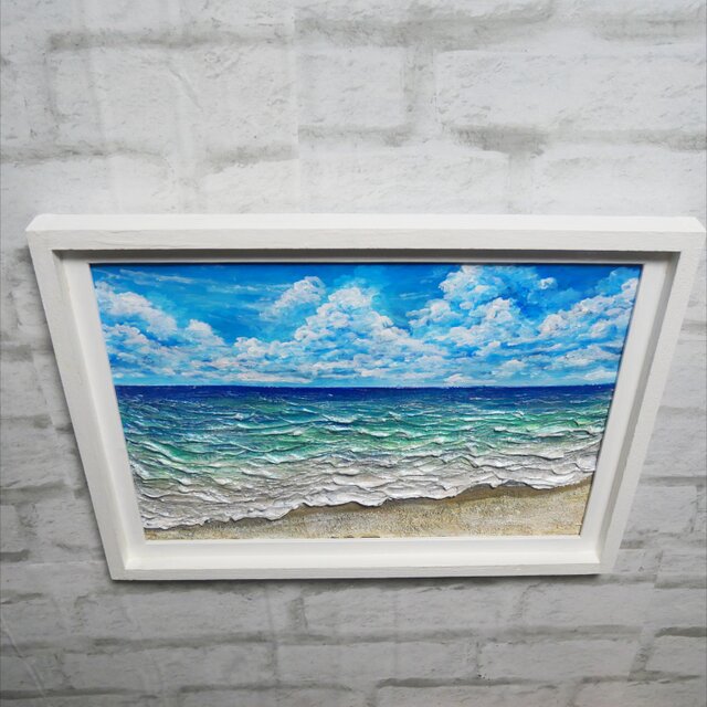 油絵【真夏の海】 | iichi 日々の暮らしを心地よくするハンドメイドや