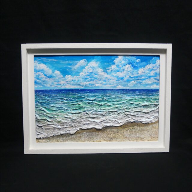 油絵【真夏の海】 | iichi 日々の暮らしを心地よくするハンドメイドや