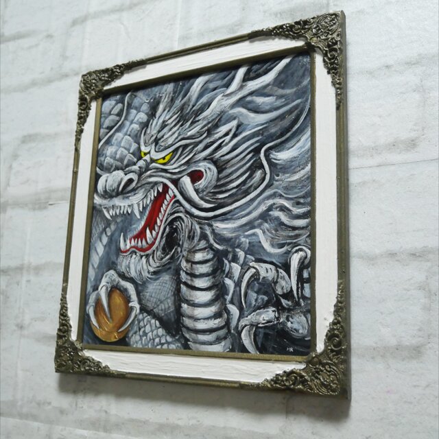 油絵 油彩 油彩画 絵 絵画【白龍】 油絵 油彩 油彩画 絵 絵画【白龍】 | iichi 日々の暮らしを心地よく