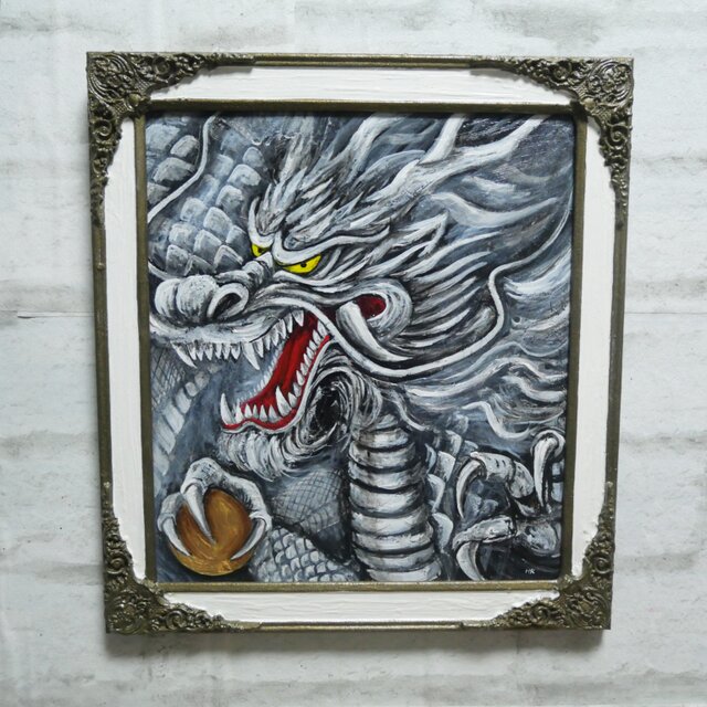 油絵 油彩 油彩画 絵 絵画【白龍】 油絵 油彩 油彩画 絵 絵画【白龍】 | iichi 日々の暮らしを心地よく