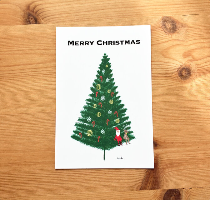 クリスマスカード/サンタとトナカイ/ポストカード | iichi 日々の