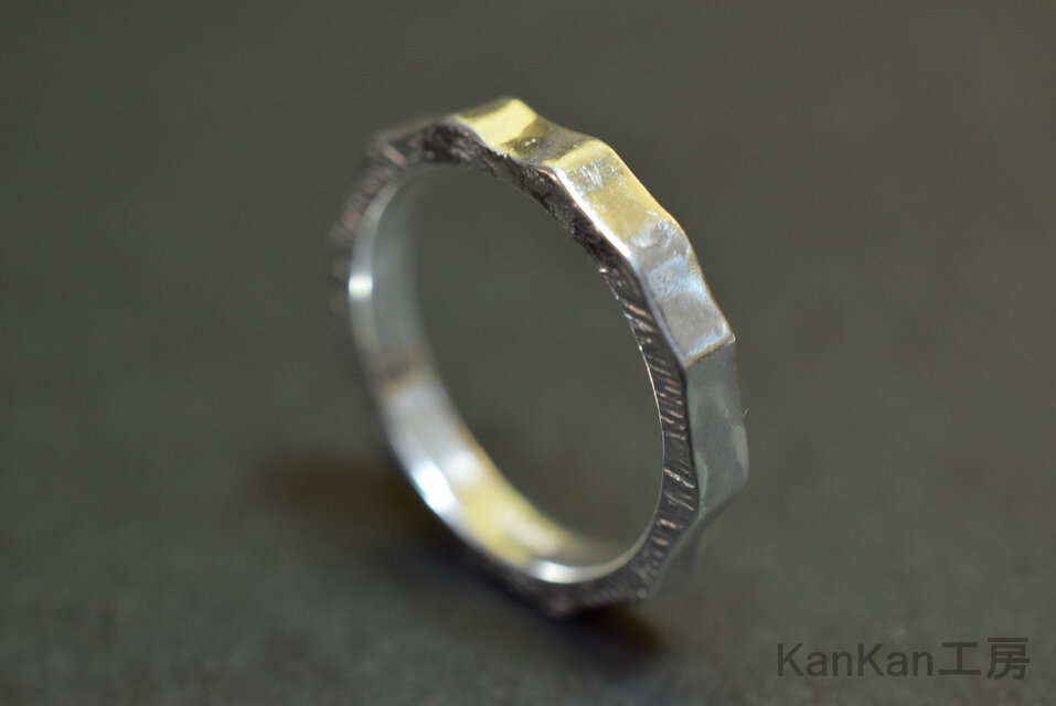 SVリング｜大槌目・側面荒らし｜平打ち・幅(約)3.0㎜