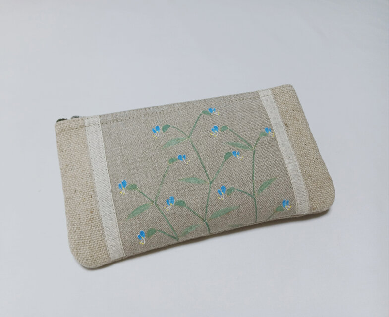 つゆ草のポーチ　