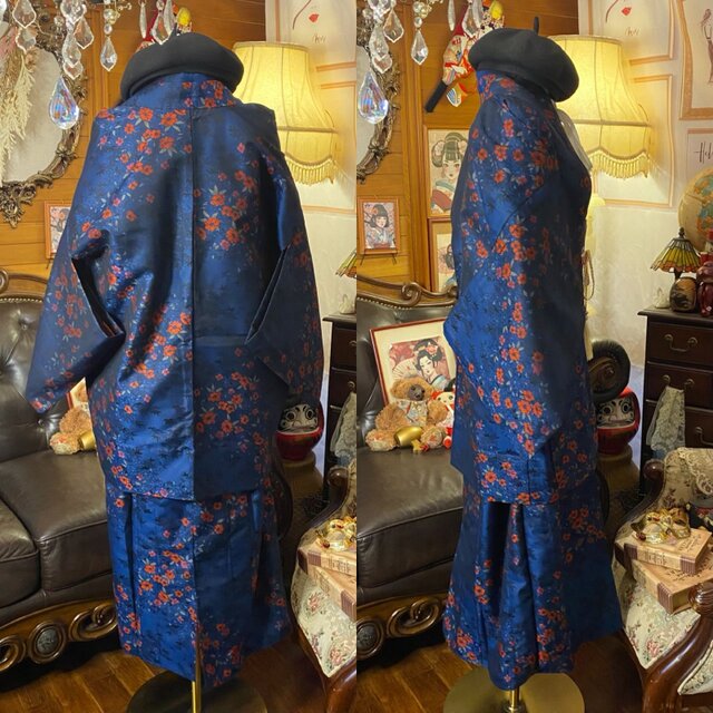 和洋折衷ロングワンピース 着物アンサンブル 名古屋帯サッシュベルト