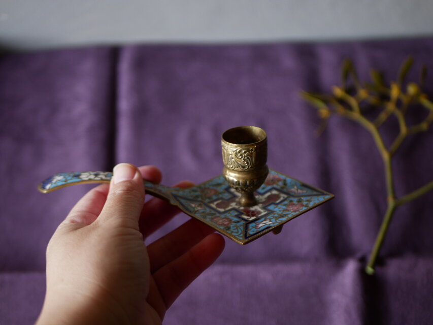 エナメルシリーズ part.2 キャンドルホルダー フランスアンティーク