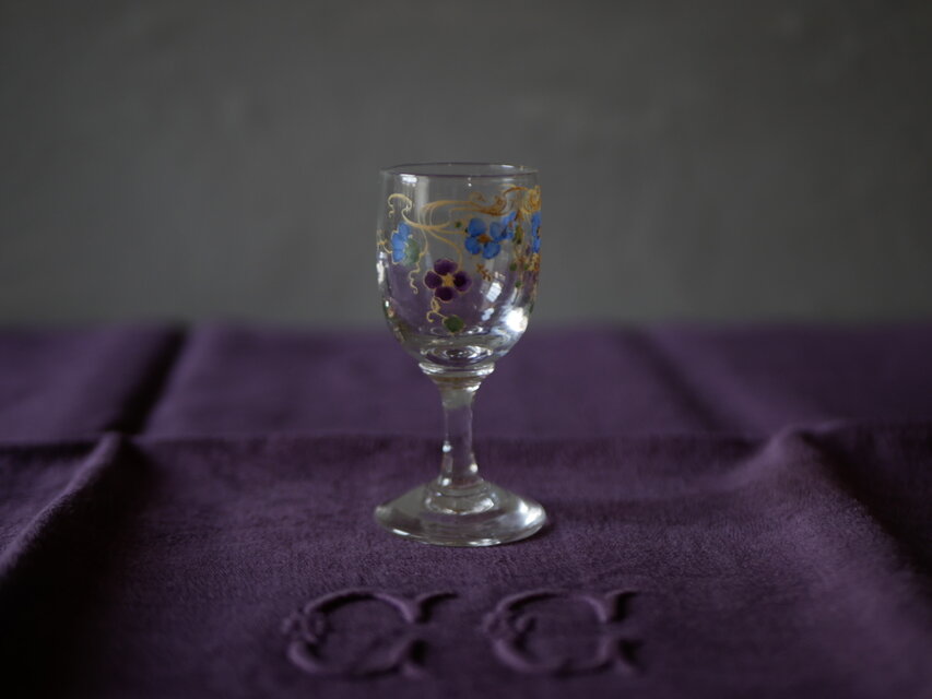 エナメルシリーズ　part.4(a)　リキュールグラス　フランスアンティーク　アンティークのある暮らし