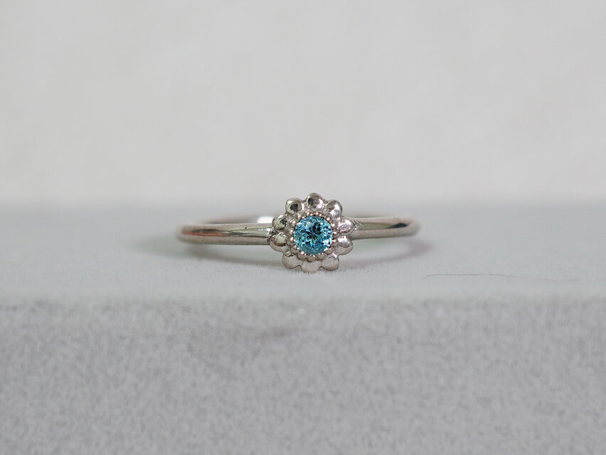 <SJ2nd>ひまわりリング　ブルートパーズ