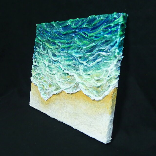 油絵【エメラルドグリーンの海】 | iichi 日々の暮らしを心地よくする