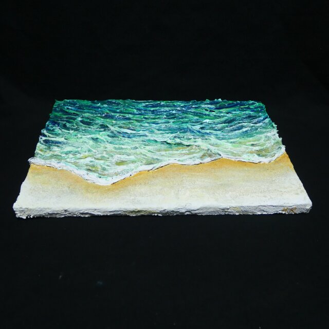 油絵【エメラルドグリーンの海】 | iichi 日々の暮らしを心地よくする