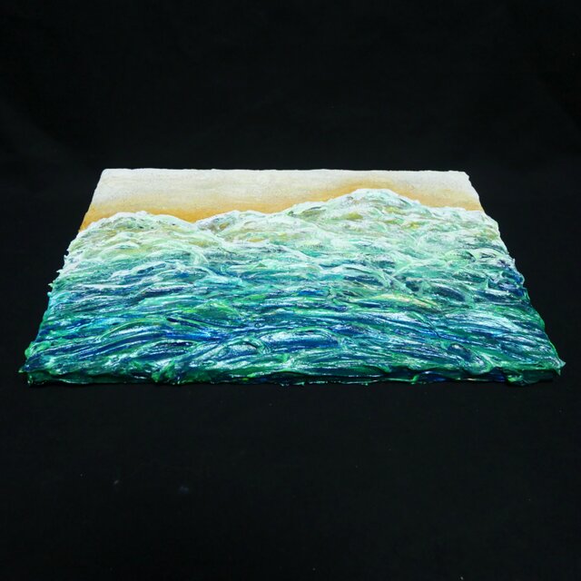油絵【エメラルドグリーンの海】 | iichi 日々の暮らしを心地よくする
