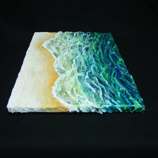 油絵【エメラルドグリーンの海】 | iichi 日々の暮らしを心地よくする