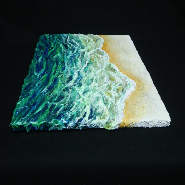 油絵【エメラルドグリーンの海】 | iichi 日々の暮らしを心地よくする