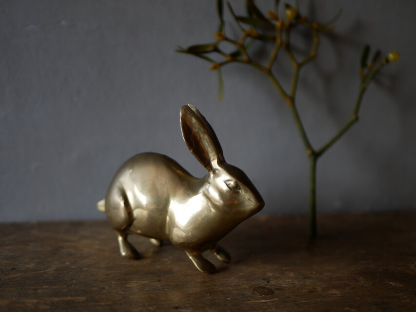 ブロンズ製　うさぎ　オブジェ　ペーパーウェイト　フランスアンティーク　アンティークのある暮らし