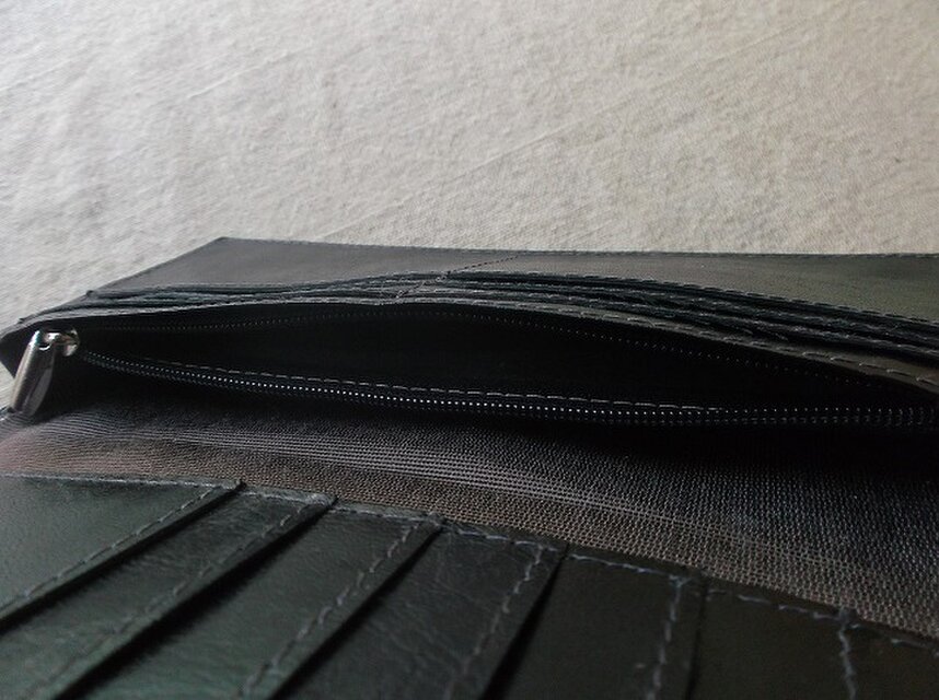 刻印＆拭き染めのロングウォレット 花柄（マチ付き） | iichi 日々の