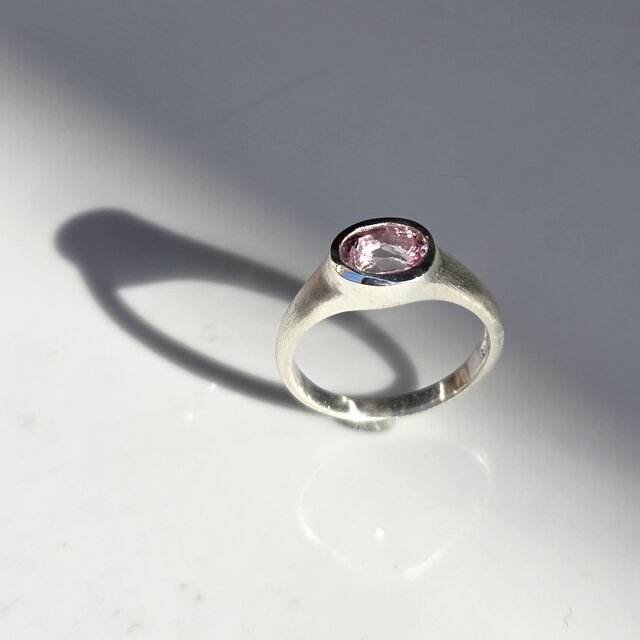 インペリアル　トパーズ　1.37ct　オーバルカット　印台　シルバーSV925リング