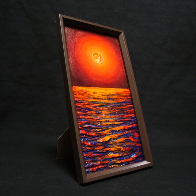 油絵 油彩 油彩画 絵 絵画 長方形ミニ絵画【神秘的な夜】 油絵 長方形ミニ絵画【神秘的な夜】 | iichi 日々の暮らしを心地よく