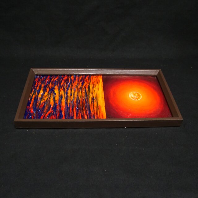 油絵 油彩 油彩画 絵 絵画 長方形ミニ絵画【神秘的な夜】 油絵 長方形ミニ