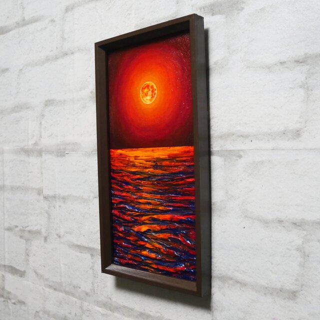 油絵 長方形ミニ絵画【神秘的な夜】 | iichi 日々の暮らしを心地よく