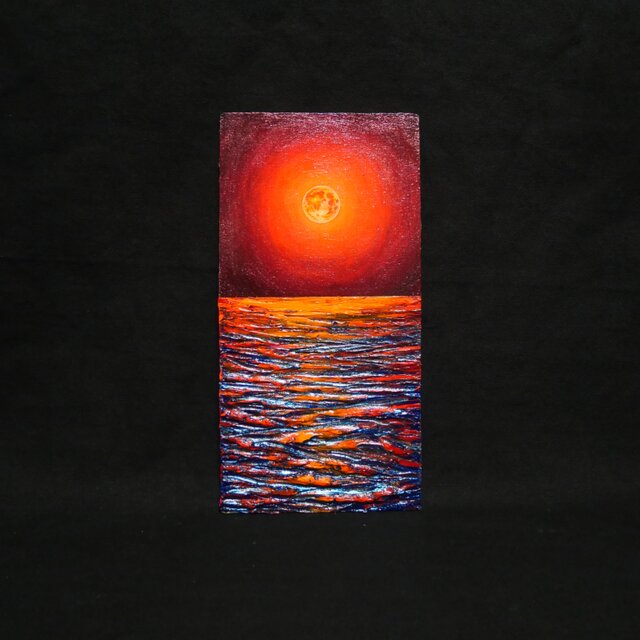 油絵 長方形ミニ絵画【神秘的な夜】 | iichi 日々の暮らしを心地よく