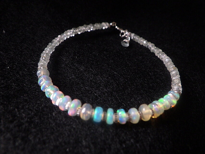 sv925* Opal & Sea Bracelet　プレシャスオパールとアクアマリン