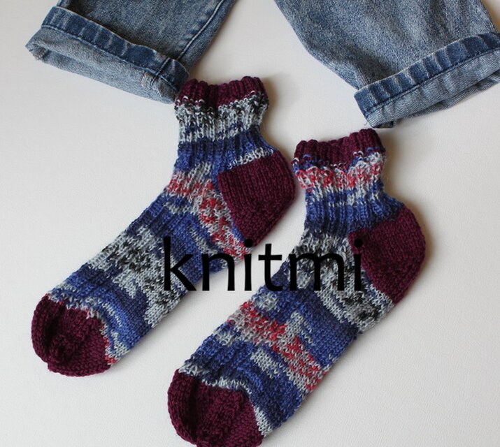 【洗濯機OK】冷えない靴下　ドイツウール＜男女兼用＞　手編み　靴下