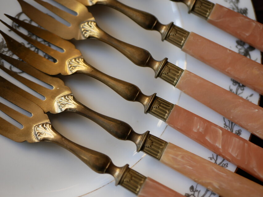 アンティークカトラリー デザートフォーク シェルデザイン フランス