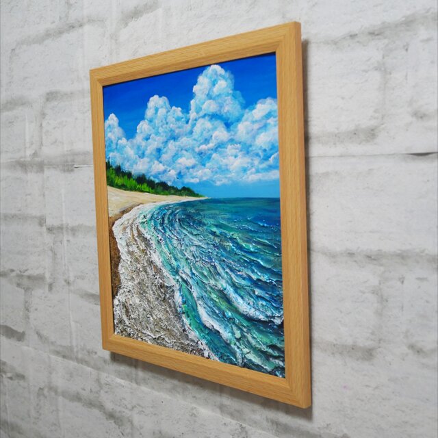 油絵【真夏の海】 | iichi 日々の暮らしを心地よくするハンドメイドや