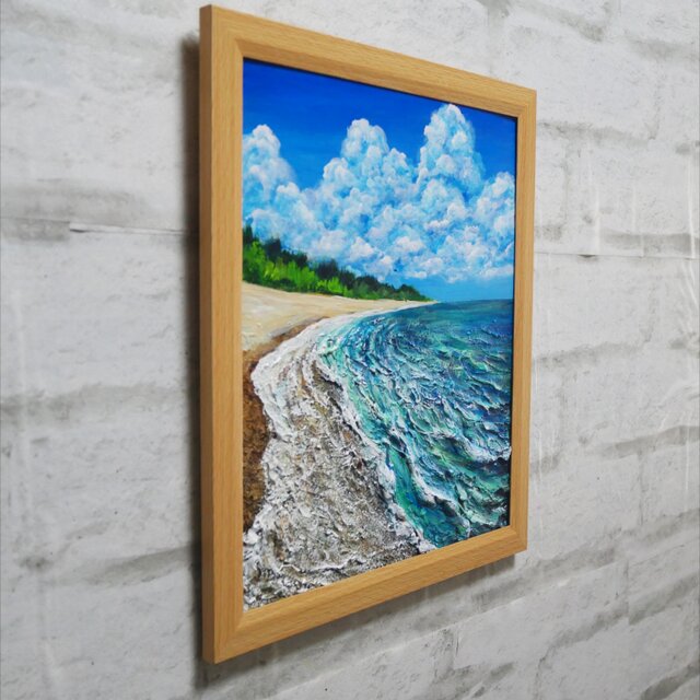油絵【真夏の海】 | iichi 日々の暮らしを心地よくするハンドメイドや