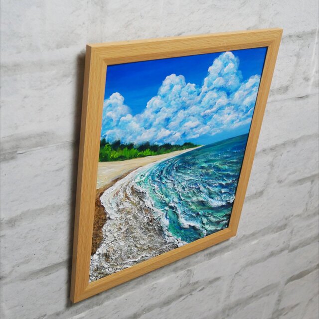 油絵【真夏の海】 | iichi 日々の暮らしを心地よくするハンドメイドや