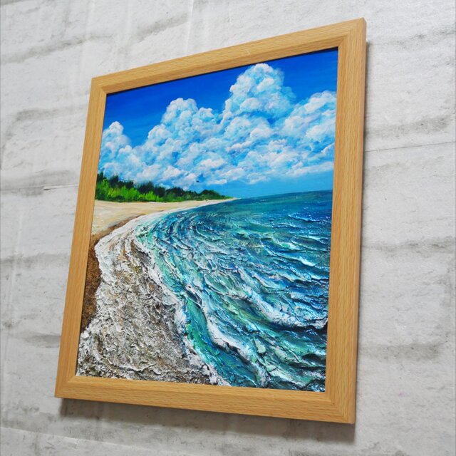 油絵【真夏の海】 | iichi 日々の暮らしを心地よくするハンドメイドや