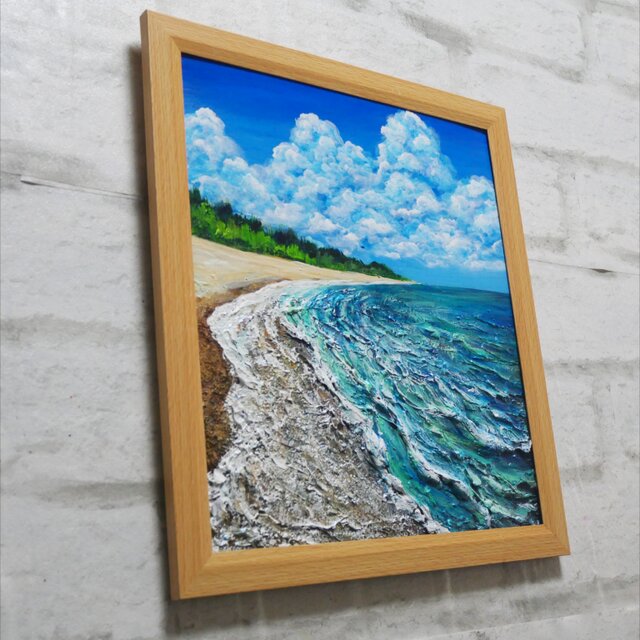 油絵【真夏の海】 | iichi 日々の暮らしを心地よくするハンドメイドや