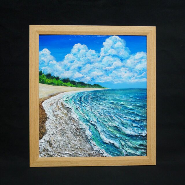 油絵【真夏の海】 | iichi 日々の暮らしを心地よくするハンドメイドや